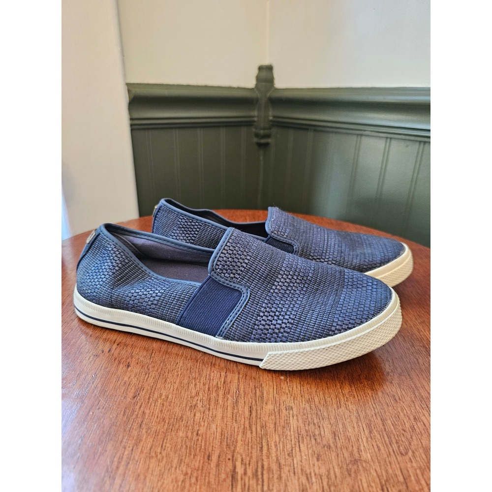 Lauren Ralph Lauren Jinny Navy Woven Slip‎ On Sneakers Womens 7B Loafers